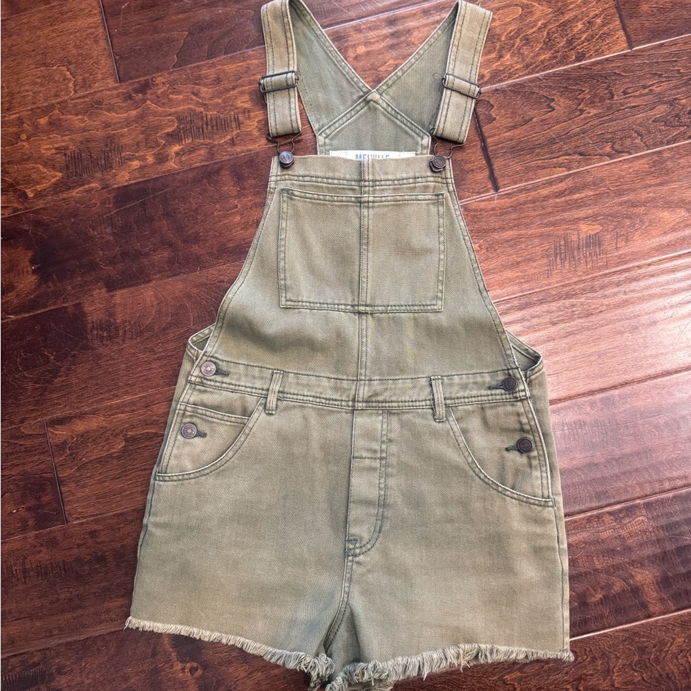 Brandy Melville Olive Green Short Overalls